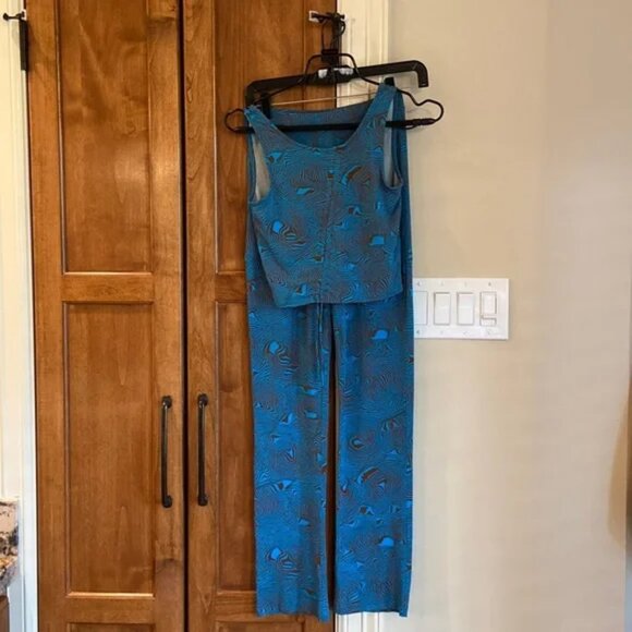 Paloma Wool Lohan Pants and Top in Huella Blue Swirl Print - Picture 4 of 6